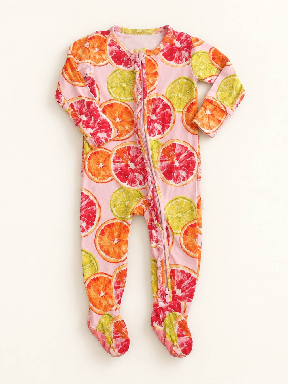 Posh Peanut Pink Citrus Slice Footed One-Piece